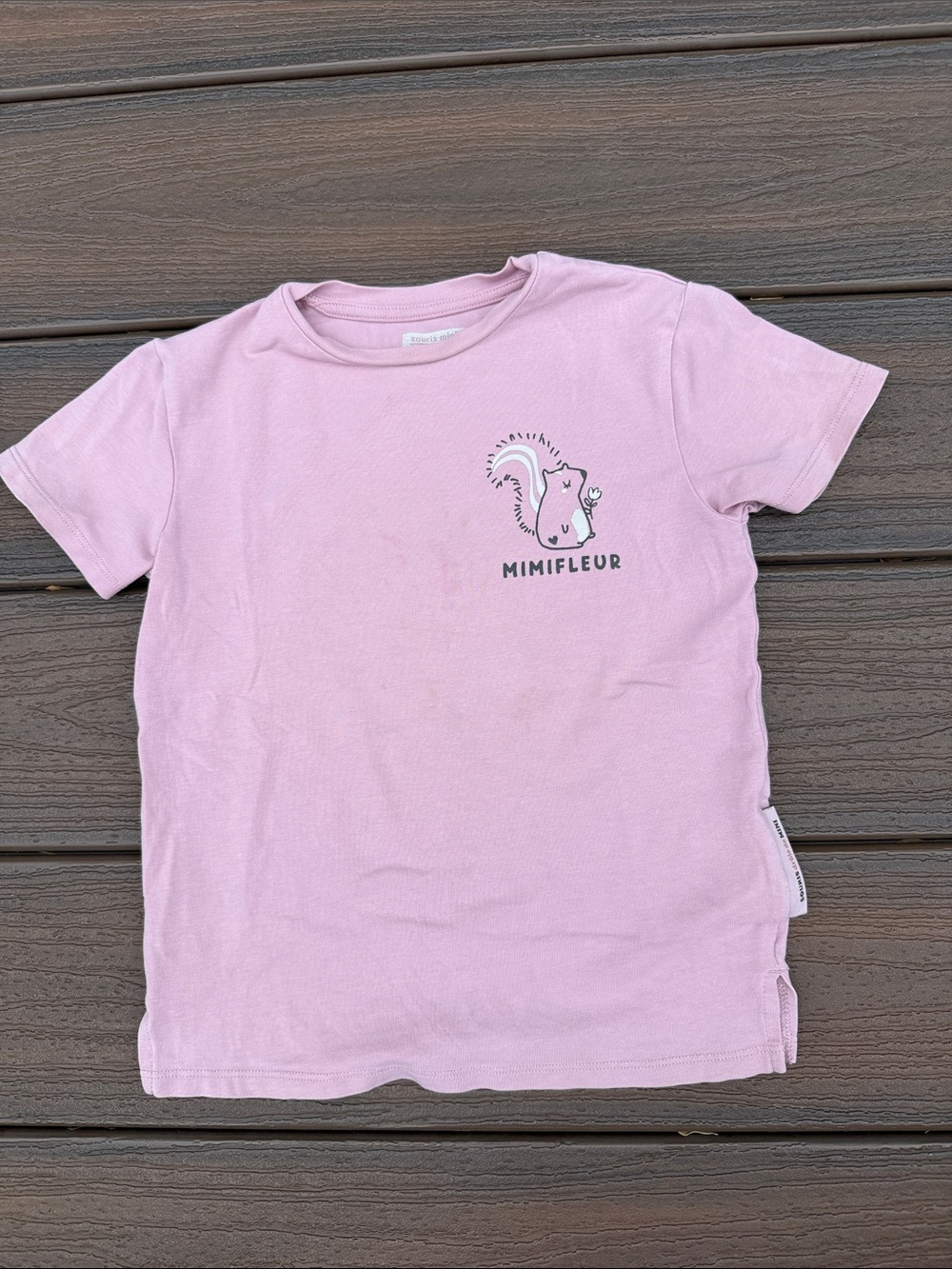 Girls' Short Sleeve Pink Squirrel Graphic Tee